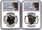New Listing2023 s reverse proof morgan and peace silver dollar set ngc rp 69 sf  in hand