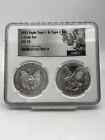 2021 - W SILVER EAGLE SET NGC MS70 TYPE 1 AND 2 COIN SET .999 Fine - IN STOCK!!