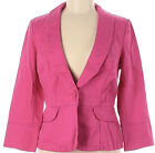 Cabi Power Pink Cotton Blazer Jacket Size 4 S 3/4 Sleeves