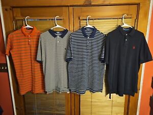 Lot Bundle Of 4 Polo Ralph Lauren Golf Shirts Tees Striped Solid Mix Men's Large