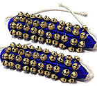 Blue Pads Ghungroo Pair 4 Lines Of Brass Bells Mounted On Good Quality Ghangru
