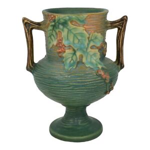 Roseville Bushberry Green 1941 Mid Century Modern Art Pottery Ceramic Vase 156-6