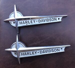Vintage Harley Davidson 1961 - 1962 Panhead Gas Tank Emblems Eagle Iron Badges