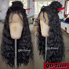 180% Density Black Women Fashion Long Loose Curly Hair Synthetic Lace Front Wigs