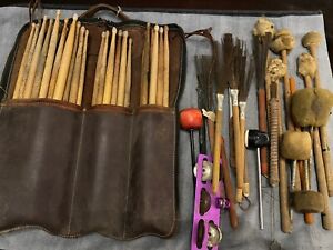 VINTAGE DRUM STICK ACCESSORIES LOT BRUSHES REGAL TIP ROCK BY CALATO