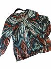 Chico’s Size 2 (US 12/14) Butterfly Print Long Sleeve Blouse