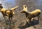 Vintage Pair Brass Big Horn Ram Sheep Statue, 7