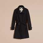 NWT Burberry Women's Gibbsmoore Single Breasted Wool Cashmere Trench Coat Black