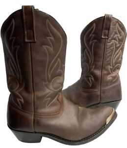 Masterson RB918 Brown Leather Embroidered Western Cowboy Boots Men's 10.5 D