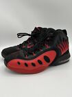 Nike Mens Sonic Flight 641333-002 Black Red Lace Up Basketball Shoes Size 11