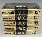 5 MAXELL MX 110 NEW Factory Sealed Blank Audio Cassette Tapes IEC Type IV Metal