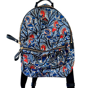 Tory Burch Backpack Tilda Printed Blue Something Wild Pattern