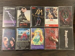 80s metal (Cassette Tape Lot) 10 Titles (Icon, Riot,Great White,Helix …)