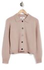 Magaschoni cashmere collared cardigan sweater In Taupe Pink women's size XL