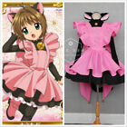 CARD CAPTOR SAKURA Black Cat Maid Servant Dress Outfit Cosplay Costume{D}00