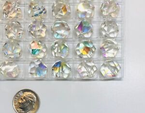Vintage Swarovski® Crystal Geometric Beads #371 - 12mm - Crystal AB-  48 Pieces
