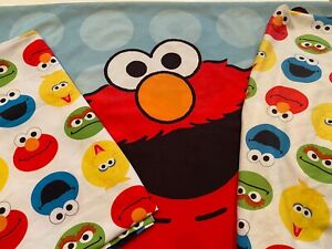 Sesame Street Toddler Fitted, Flat Sheet Pillowcase Polyester Big Bird Elmo