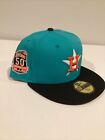 Houston Astros New Era 59FIFTY Teal Black Hat Club Hat Cap 7 3/4 New