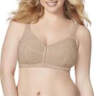 New Just My Size Women's Easy On Front Close Wirefree Bra Plus Sizes 40D to 54DD