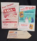 Vtg Procter & Gamble Coupons Lot 1940s in Envelope Lava Soap Tide Retro Ads
