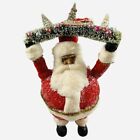 New ListingBethany Lowe Santa Claus Merry Christmas Tree Cottage Figurine Glitter Decor