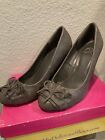 Worn Once My Delicious Shoes Gray Wedge Pumps Heels Womens Size 9, Sweet!