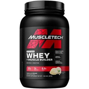New ListingMuscletech Platinum Whey Plus Muscle Builder Protein Powder 1.80 lbs EXP 5/26