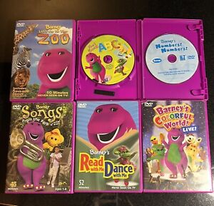Barney 6 DVD Lot ABCs Numbers Zoo Colorful World Songs Park Dance