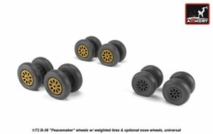 Armory AW72327 - 1/72 - B-36 Peacemaker wheels w/weighted tires & optional nose