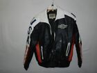 Phase 2 Bomber Leather jacket coat black mens L full zip 80s corvette USA Flag