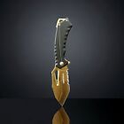 Spring Assist Pocket Knife Black and Gold Combination Blade Tanto