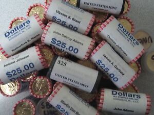 UNICIRCULATED ROLL(25 Coins) 2008  James Monroe Dollars-Bank Roll Uncirculated.