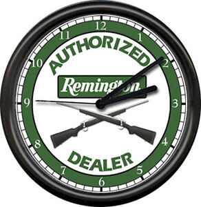 Remington Rifle Hunting Hunter Gun Shot Sales Shop Dealer Sign Wall Clock