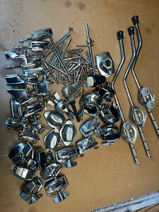 Lot of old drum parts hardware Pearl Tama other Legs Lugs Tension Rods Mount Tom