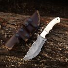 9'' Handmade Damascus Bushcraft Steel Tracker Knife W/Sheath -32004