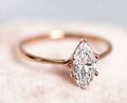 2CT Marquise Cut Lab Created Diamond Women Engagement Ring 14K Rose Gold Finish.