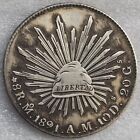 OLD SILVER COINS R.M 1891 MEXICO 8R A.M.10D.20G