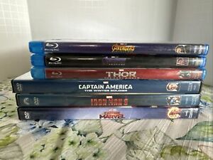 Marvel DVD/Blue Ray Lot Of 6 Avengers Endgame/Infinity War Thor Iron Man