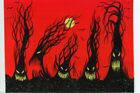 New ListingACEO Original Acrylic Spooky Trees Bats Forest Mini Halloween Fantasy Art HYMES