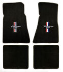 NEW! Black Floor Mats 1965-1973 Mustang Convertible Pony Bars Embroidered Logo 4 (For: 1966 Mustang)