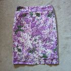 J.Crew Purple Floral Pencil Skirt Size 2