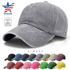 Dyed Cotton Washed Solid Plain Polo Style Baseball Ball Cap Hat Dad