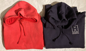 Lot of 2 Men's sz. S - M  Pull Over Hoodies Red RL POLO & Navy Cotton blend