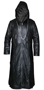 Mens Kingdom Hearts Organization Xiii Enigma Hoodie Leather Trench Coat