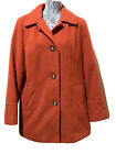 Liz Claiborne Jacket Coat Wool Single Breasted Womens XL Red Orange Mid Length
