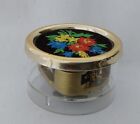 Embroidery Flowers Swiss Made Round Acrylic Music Box Laura's Theme Dr. Zhivago