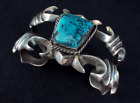 Vintage Navajo Bracelet - Coin Silver & Turquoise - Scorpions - 75g=2.6oz
