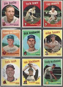 1959 Topps Baseball Common Players Lot # 6 $ 1.25 Ea.  Ex To Ex+  Fill your set