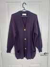 BALLANTYNE 100% Cashmere Purple Long Cardigan Size Large