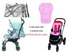 Pink Blue Polka Dot Cushion Rain Cover Set for Maclaren Baby Boy Girl Strollers